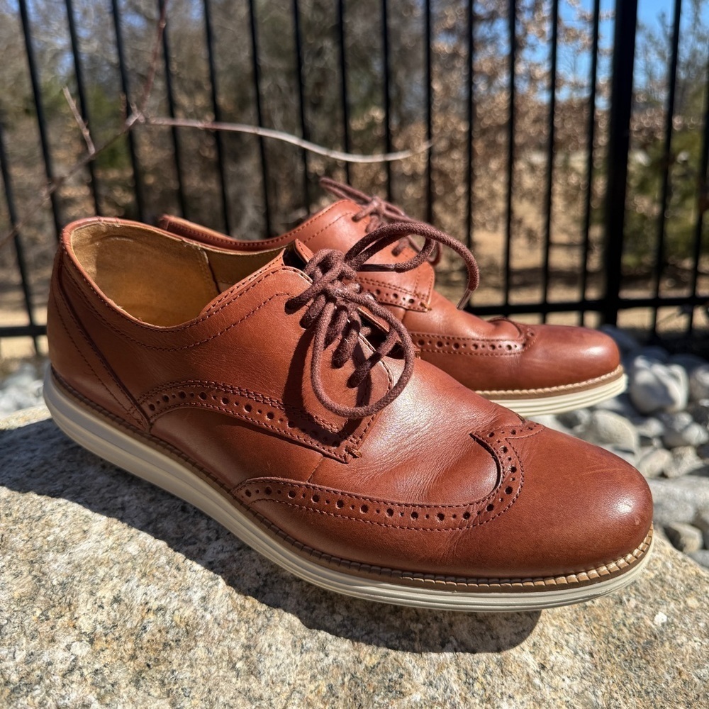 Cole Haan ØriginalGrand Wingtip Oxford Brogue Dress Shoes Brown Mens 10M Office